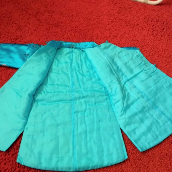 RARE vintage 60s Chinese silk padded baby dress NWOT - Picture 3 of 10